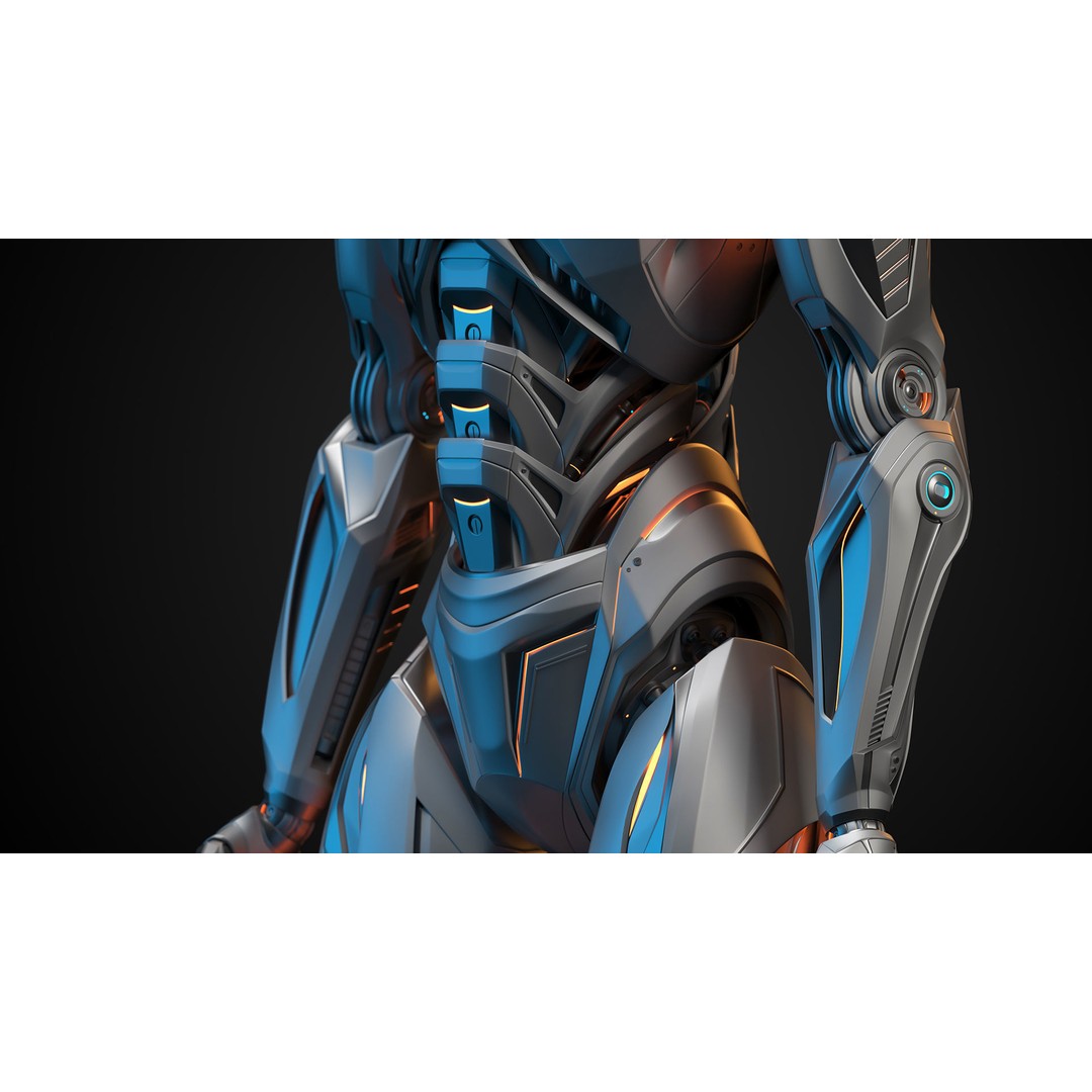 Futuristic Robot Man 3D Model – Rigged Sci-Fi Character, FBX - View 9