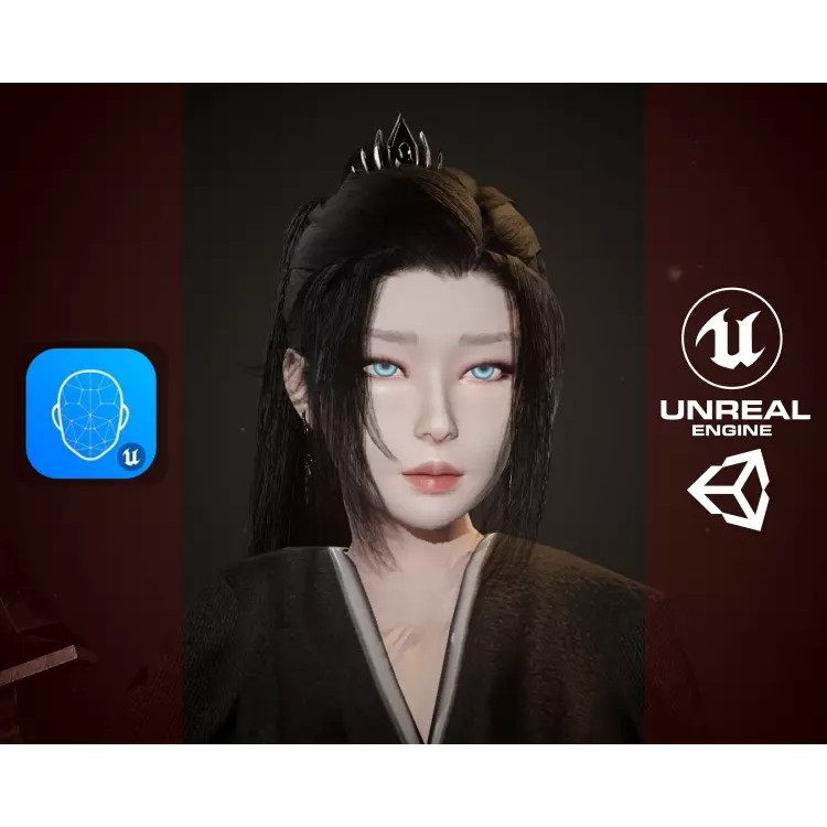 Chinese Hanfu Dress Warrior 3D Model – Low Poly Rigged Character, FBX - View 2
