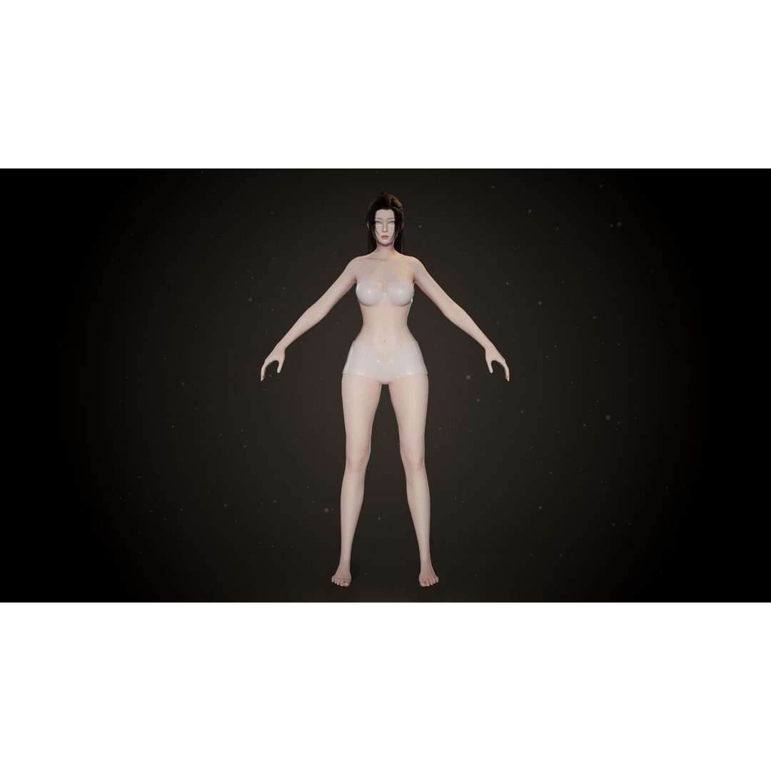 Chinese Hanfu Dress Warrior 3D Model – Low Poly Rigged Character, FBX - View 7