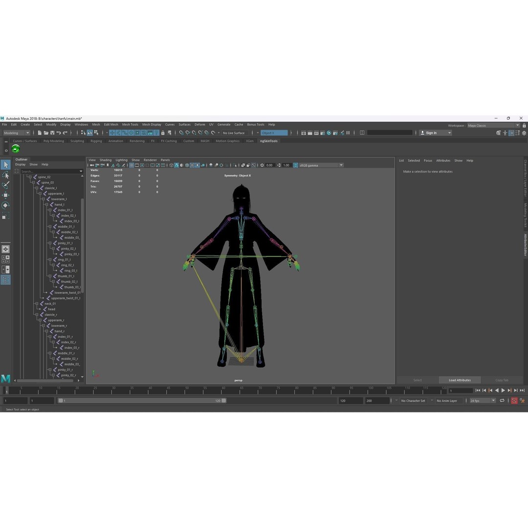 Chinese Hanfu Dress Warrior 3D Model – Low Poly Rigged Character, FBX - View 9