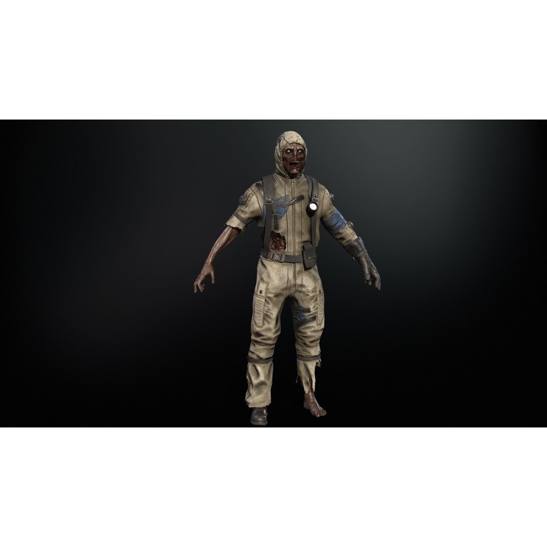 UrbanZombie4 3D Model – Low Poly Character with Rigging and Animations - View 12