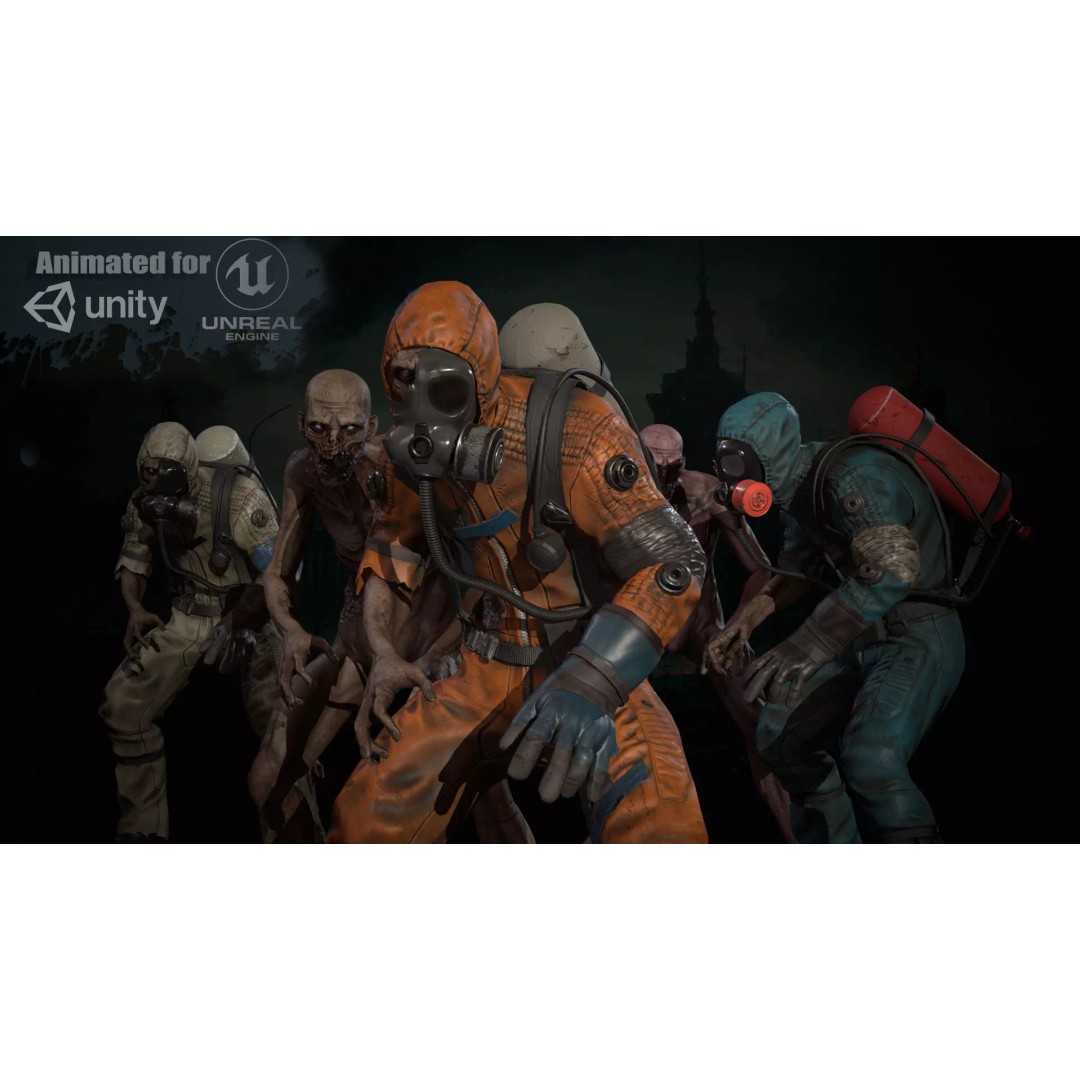 UrbanZombie4 3D Model – Low Poly Character with Rigging and Animations - View 2