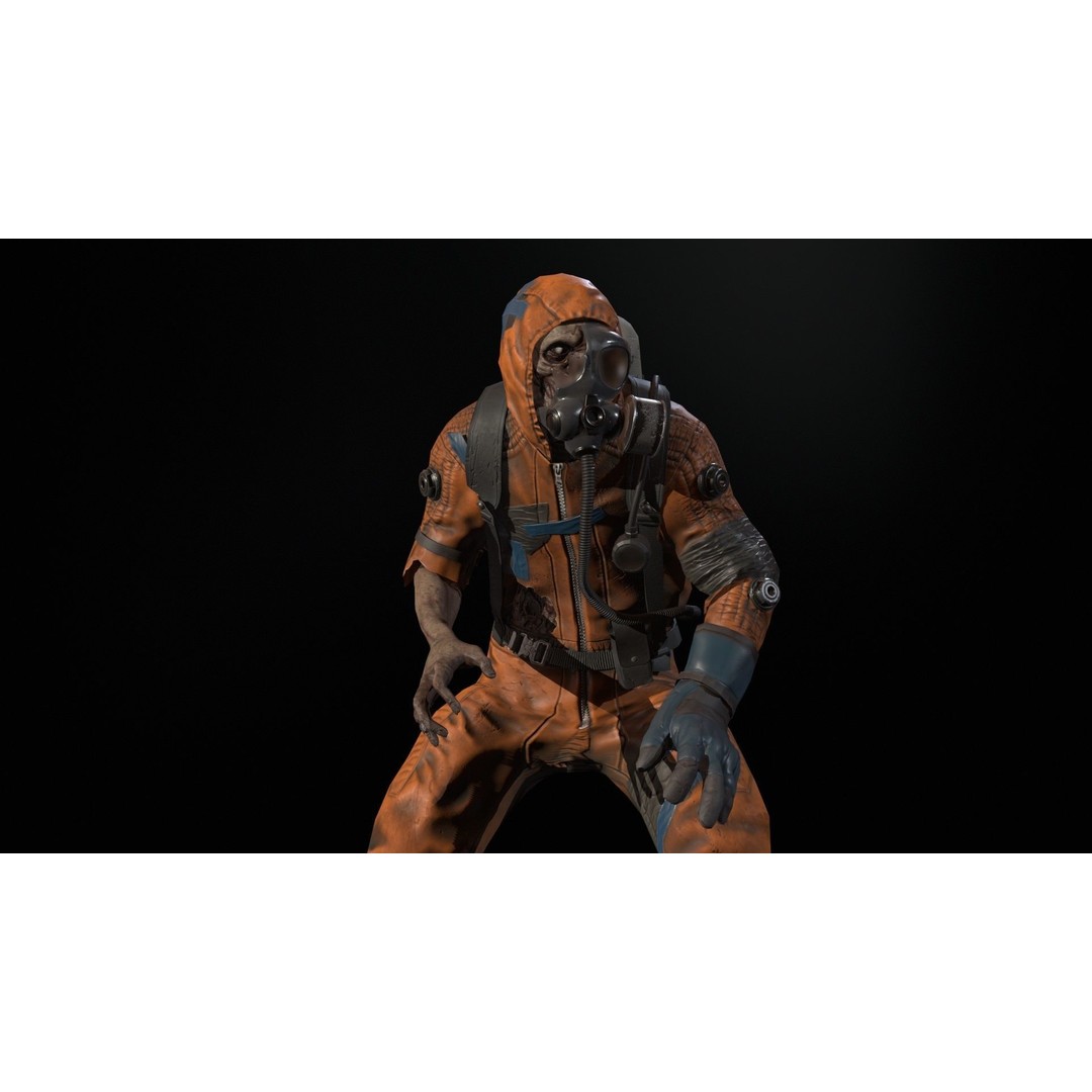 UrbanZombie4 3D Model – Low Poly Character with Rigging and Animations - View 3