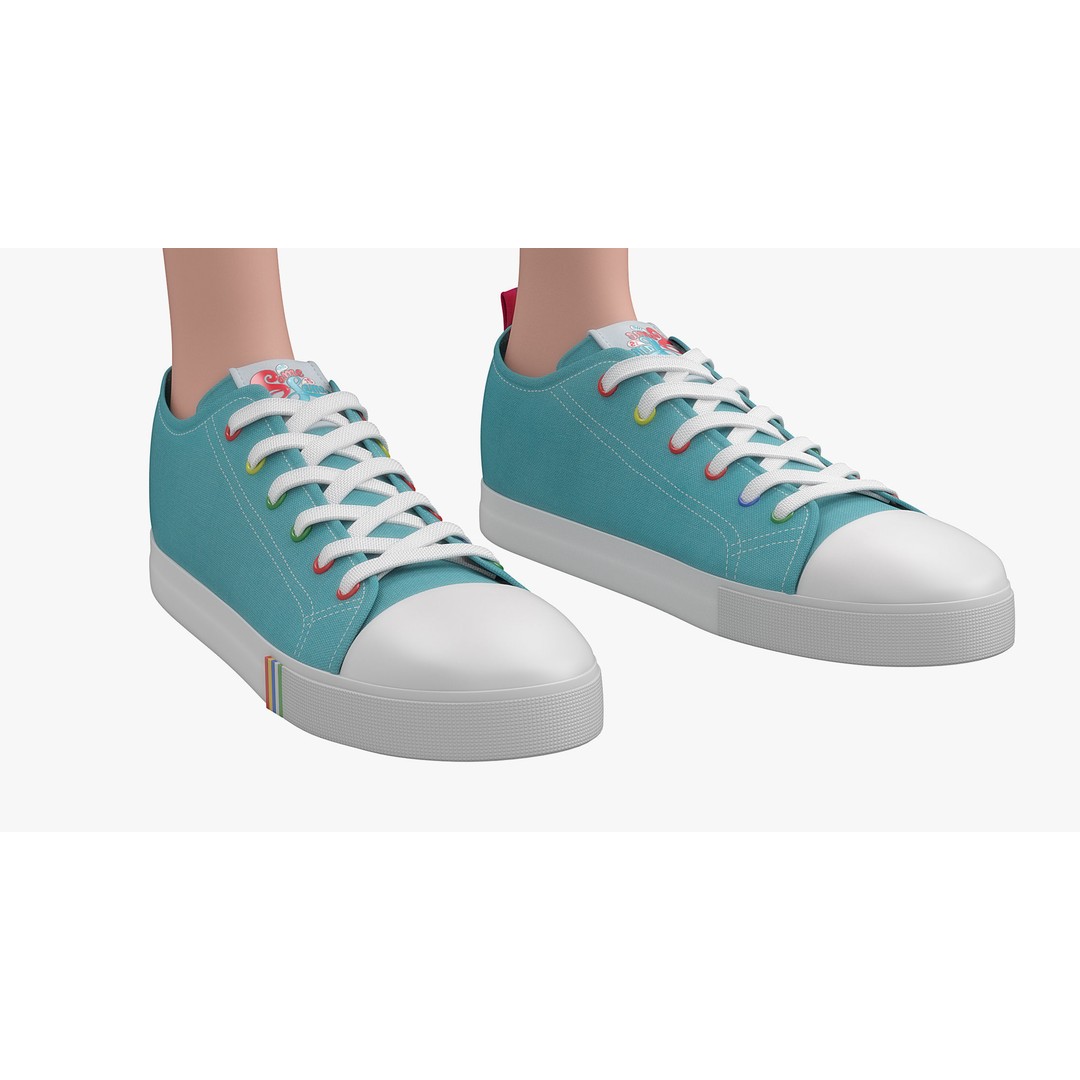 Cartoon Skate Girl 3D Model – Rigged Character for Animation, FBX - View 16