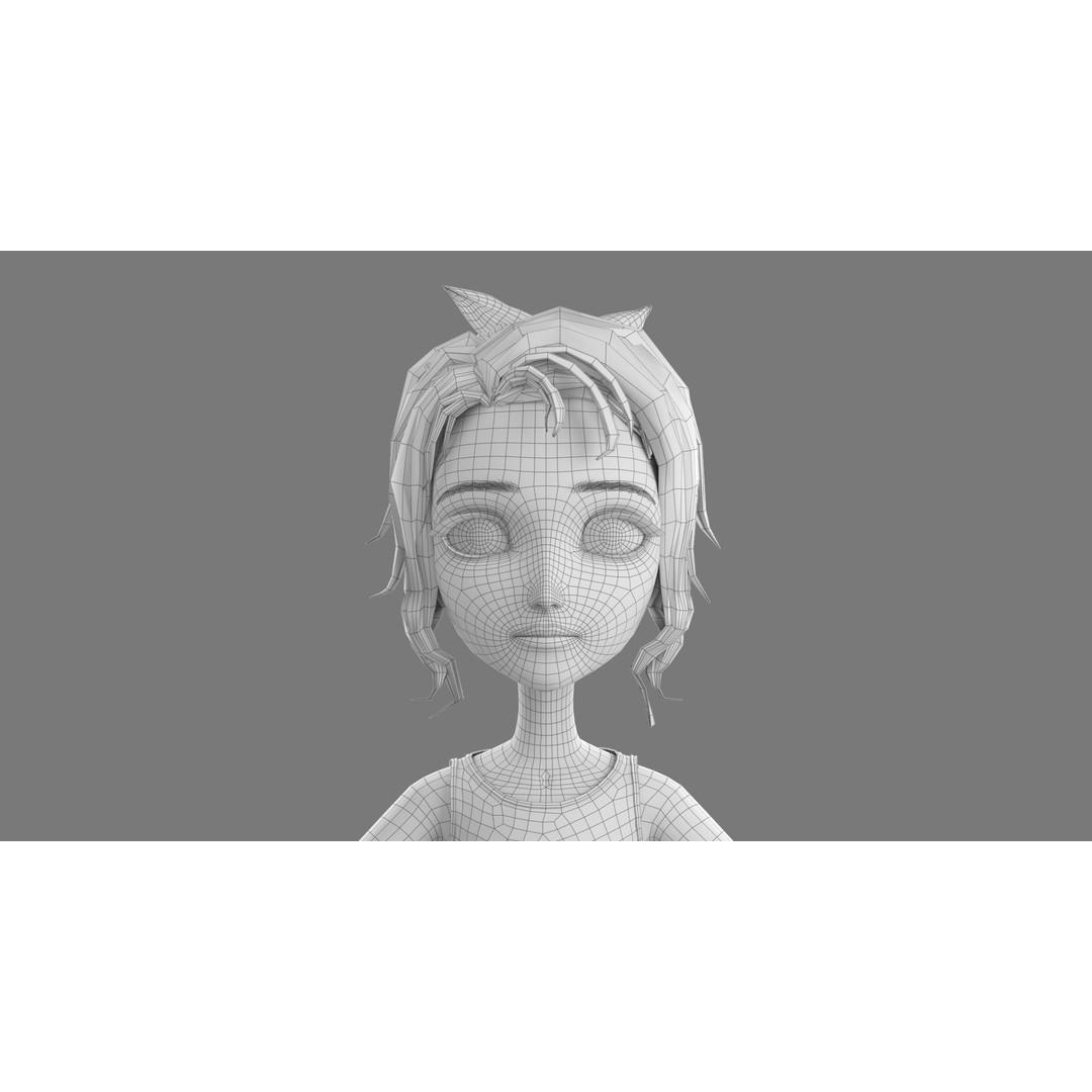 Cartoon Skate Girl 3D Model – Rigged Character for Animation, FBX - View 22