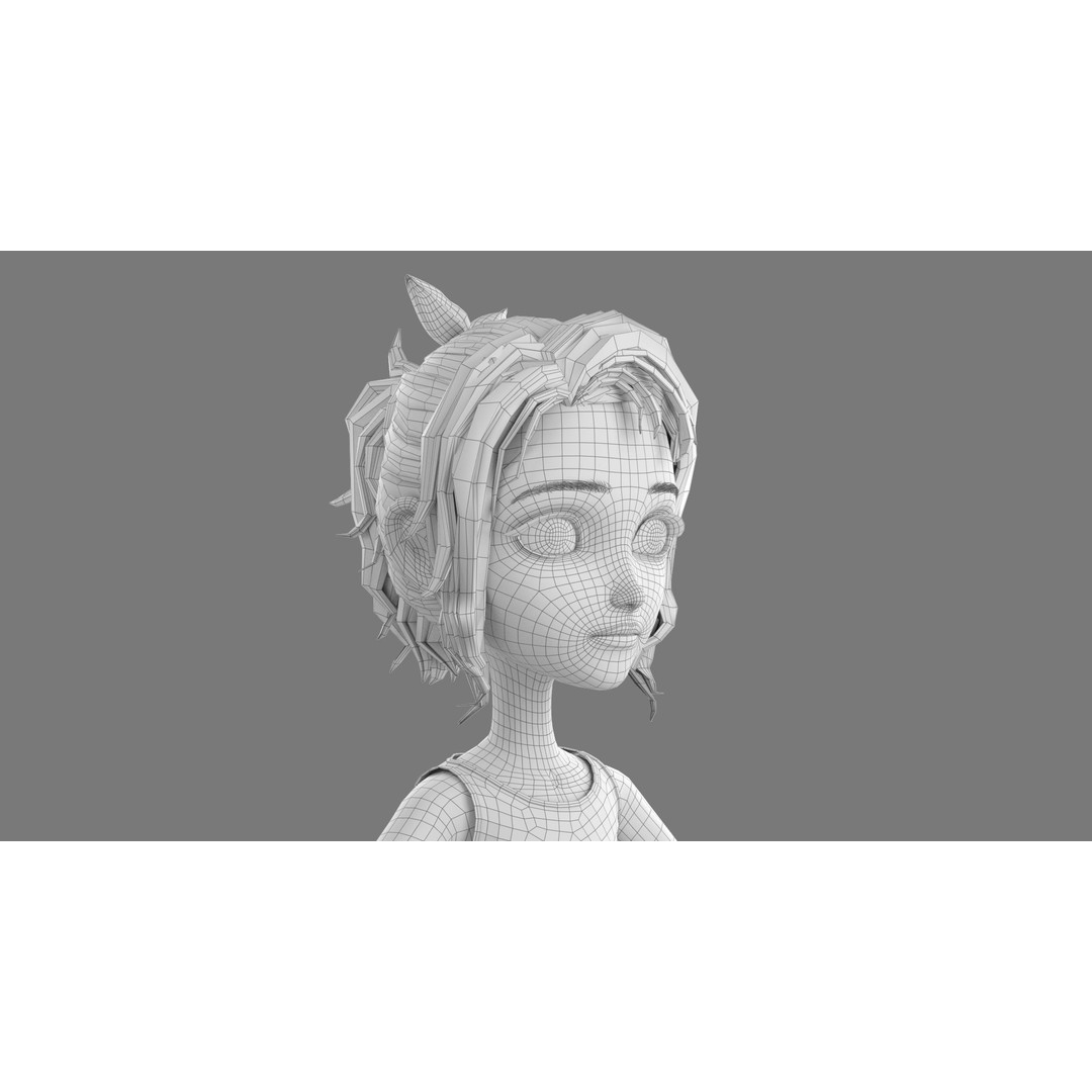 Cartoon Skate Girl 3D Model – Rigged Character for Animation, FBX - View 23