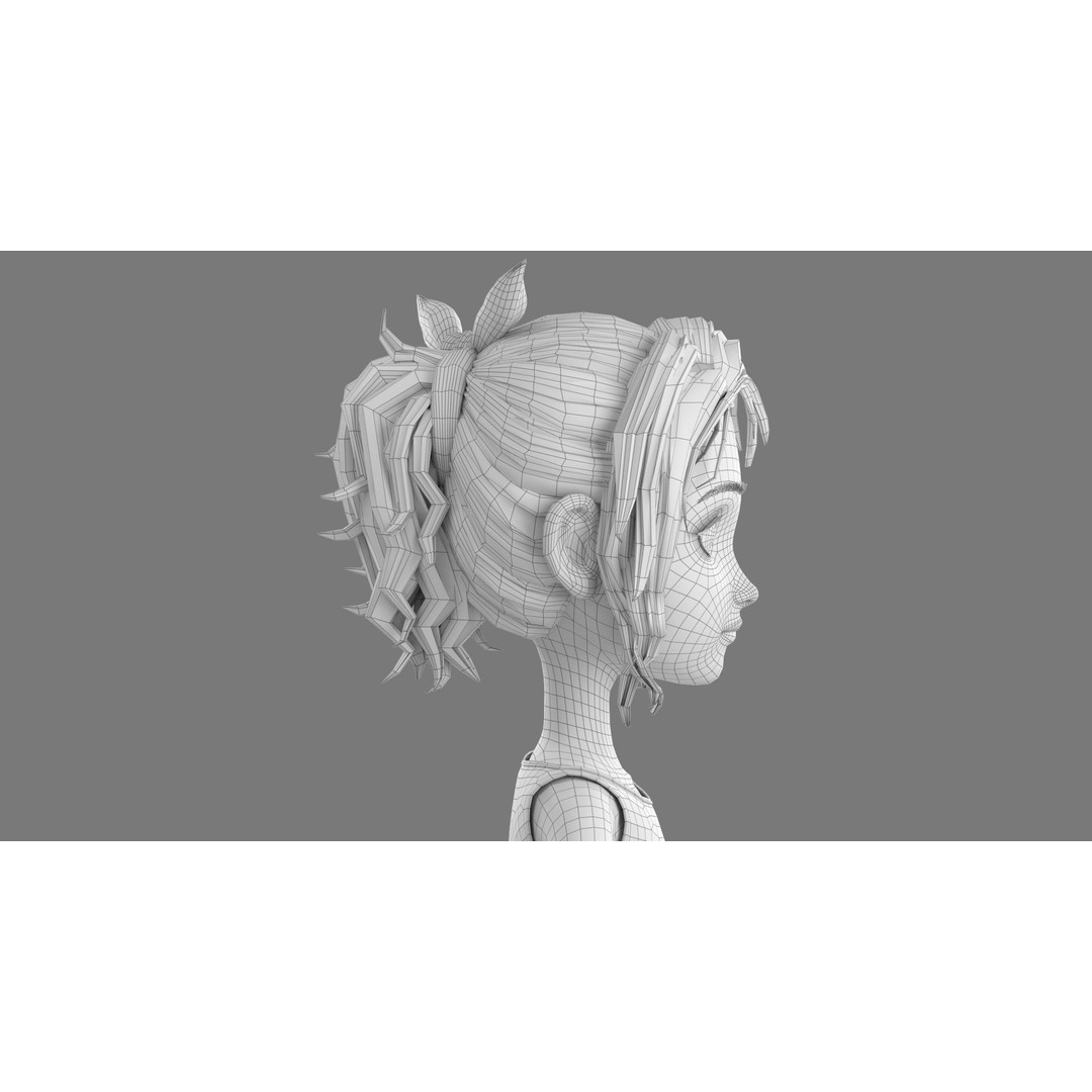 Cartoon Skate Girl 3D Model – Rigged Character for Animation, FBX - View 24