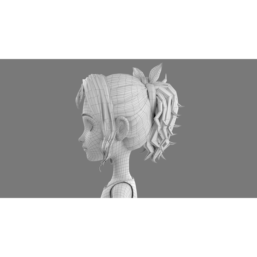Cartoon Skate Girl 3D Model – Rigged Character for Animation, FBX - View 26