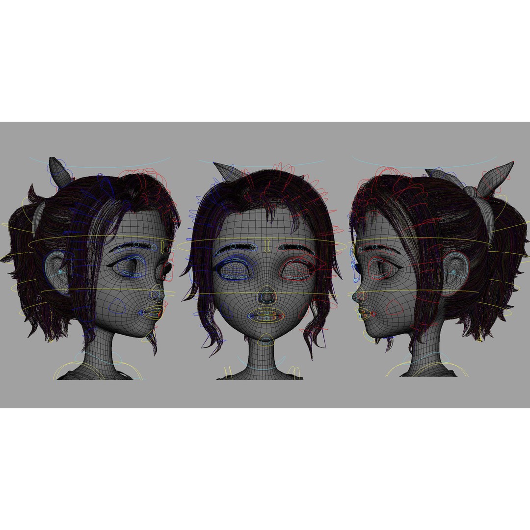 Cartoon Skate Girl 3D Model – Rigged Character for Animation, FBX - View 33