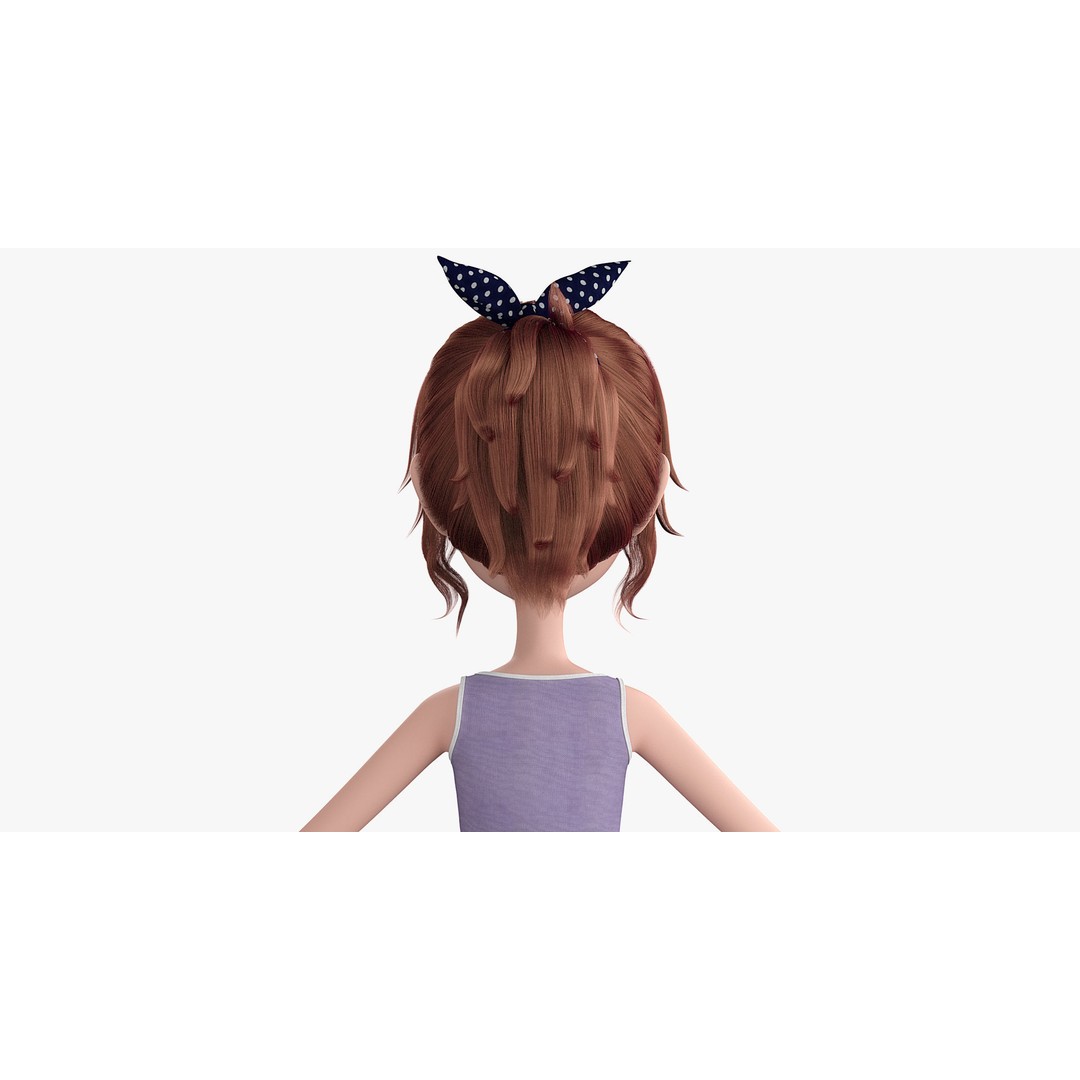 Cartoon Skate Girl 3D Model – Rigged Character for Animation, FBX - View 6