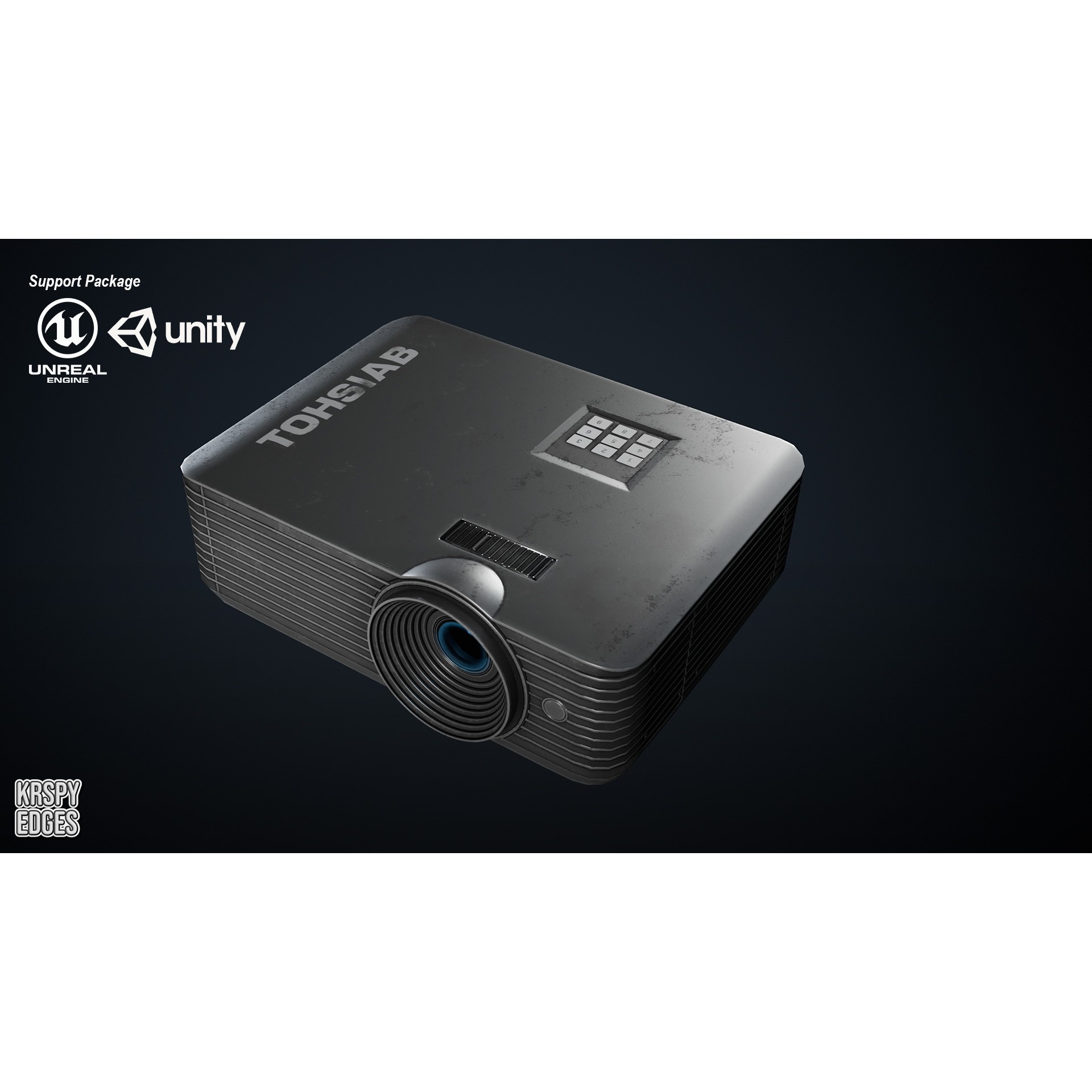 Projector - Low-Poly Game-Ready 3D Model - View 3