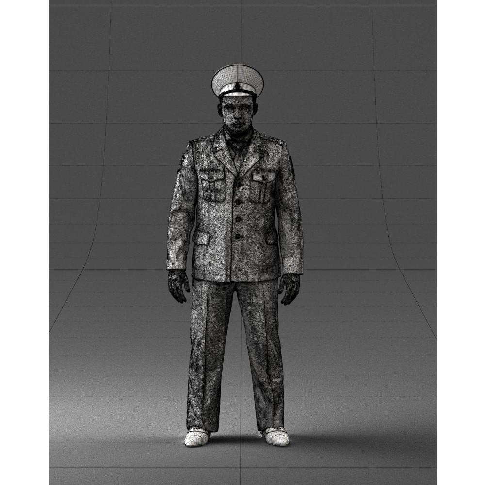 Man in Police Uniform 3D Model – Realistic Character with PBR Textures