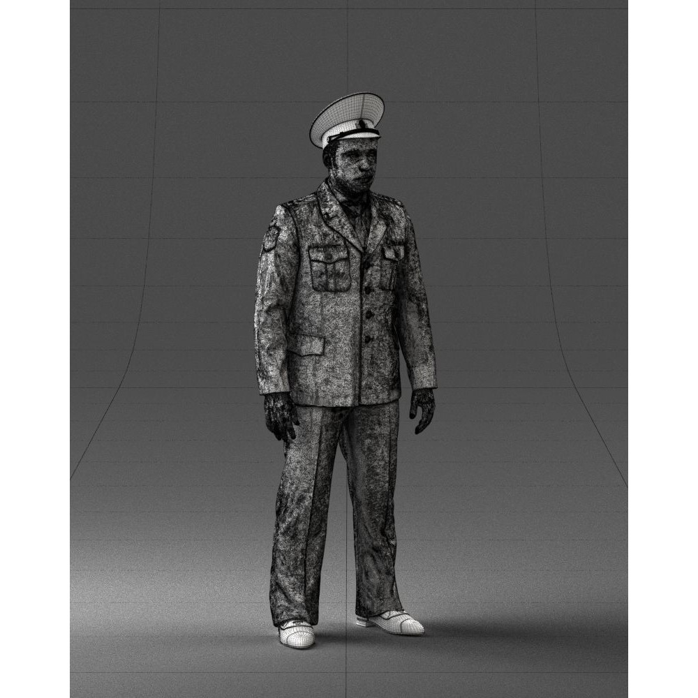Man in Police Uniform 3D Model – Realistic Character with PBR Textures - View 10