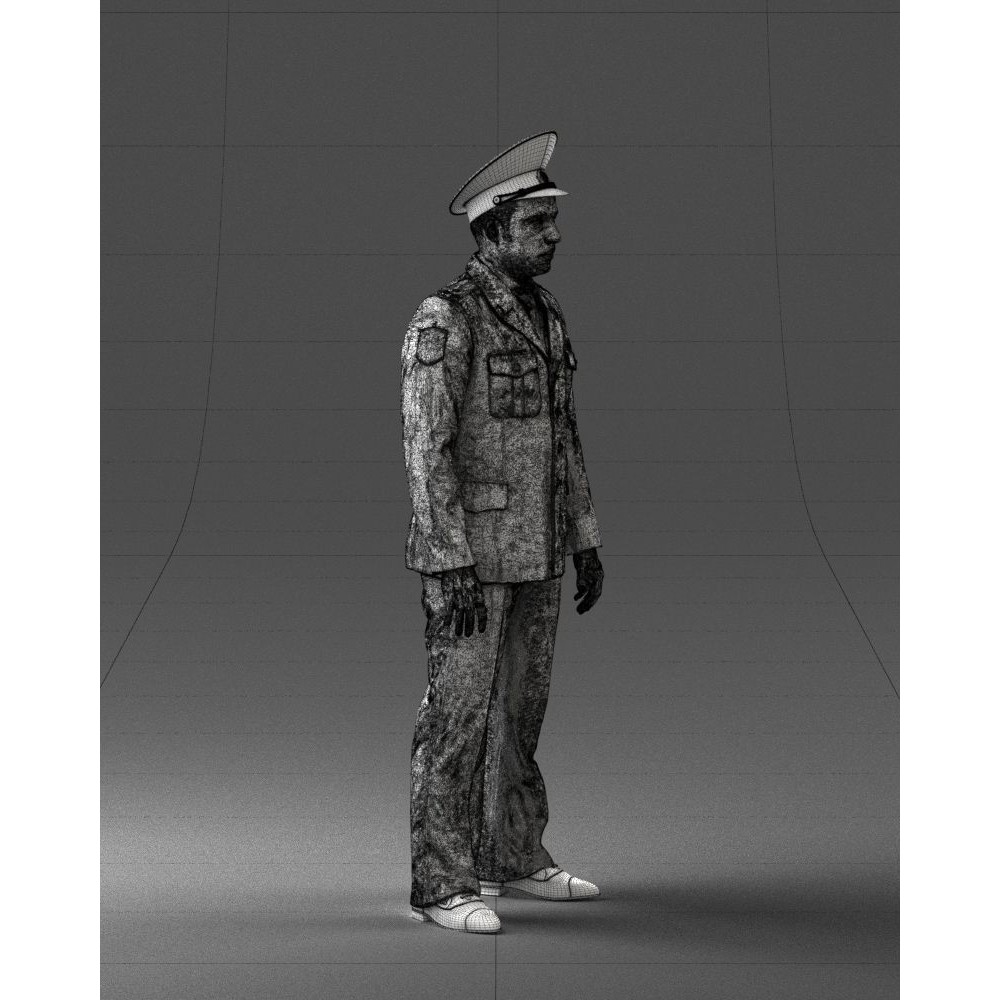 Man in Police Uniform 3D Model – Realistic Character with PBR Textures - View 13