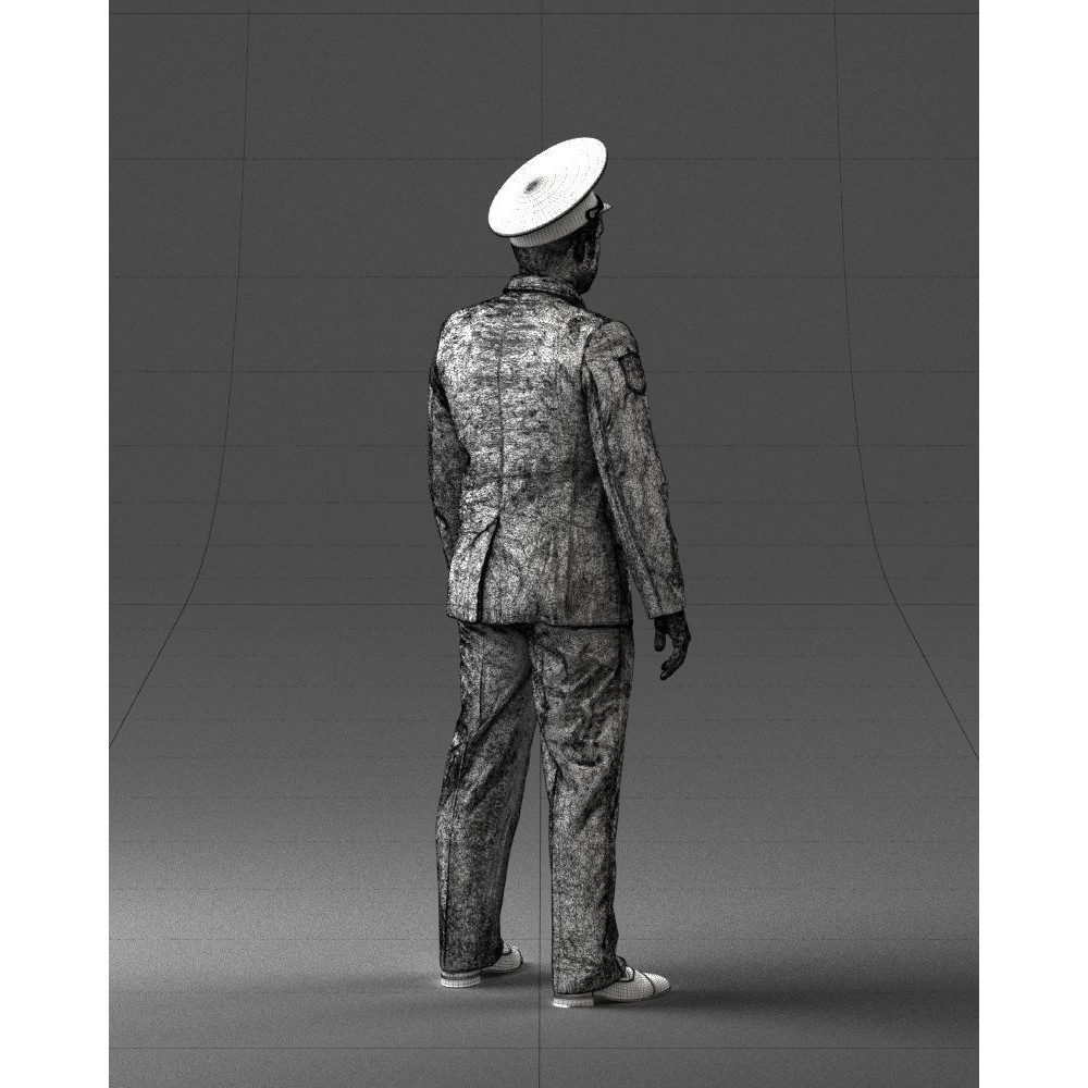 Man in Police Uniform 3D Model – Realistic Character with PBR Textures - View 19