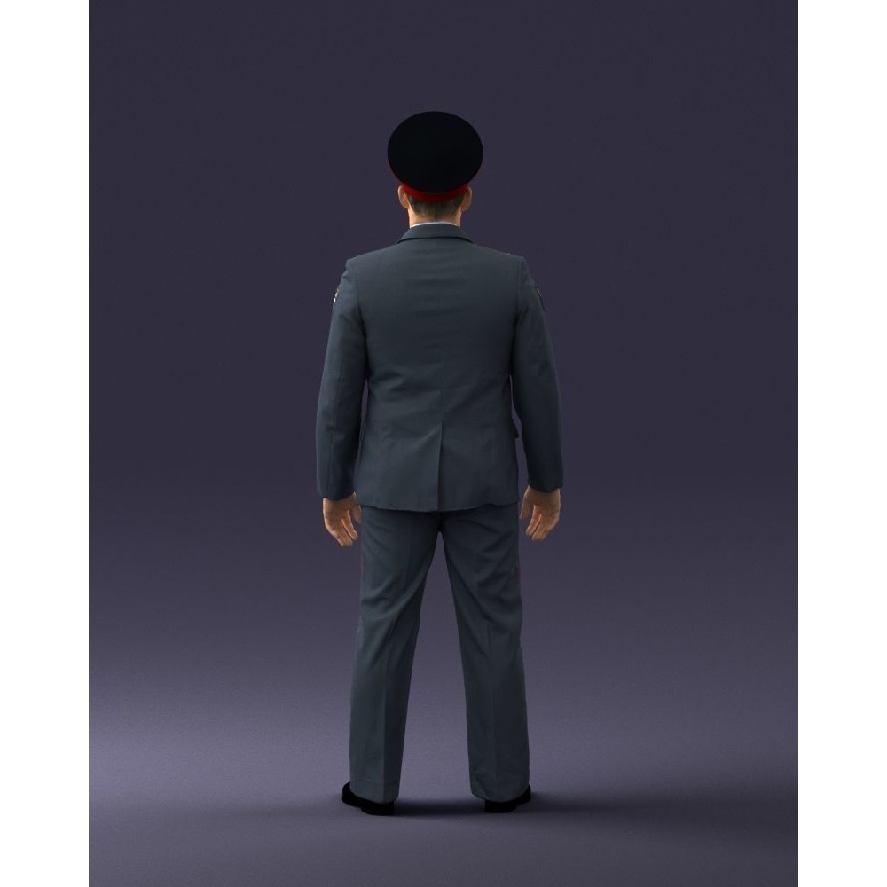 Man in Police Uniform 3D Model – Realistic Character with PBR Textures - View 20