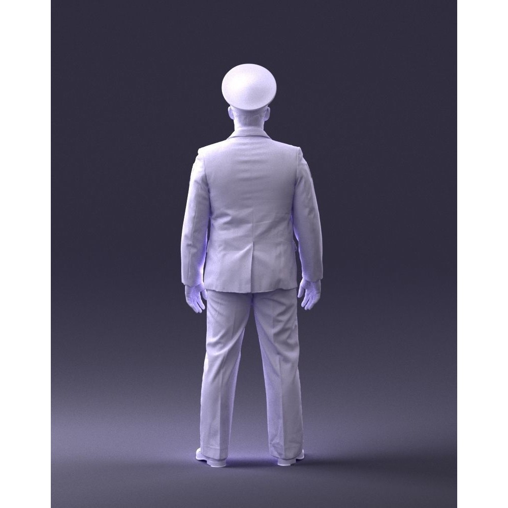 Man in Police Uniform 3D Model – Realistic Character with PBR Textures - View 21