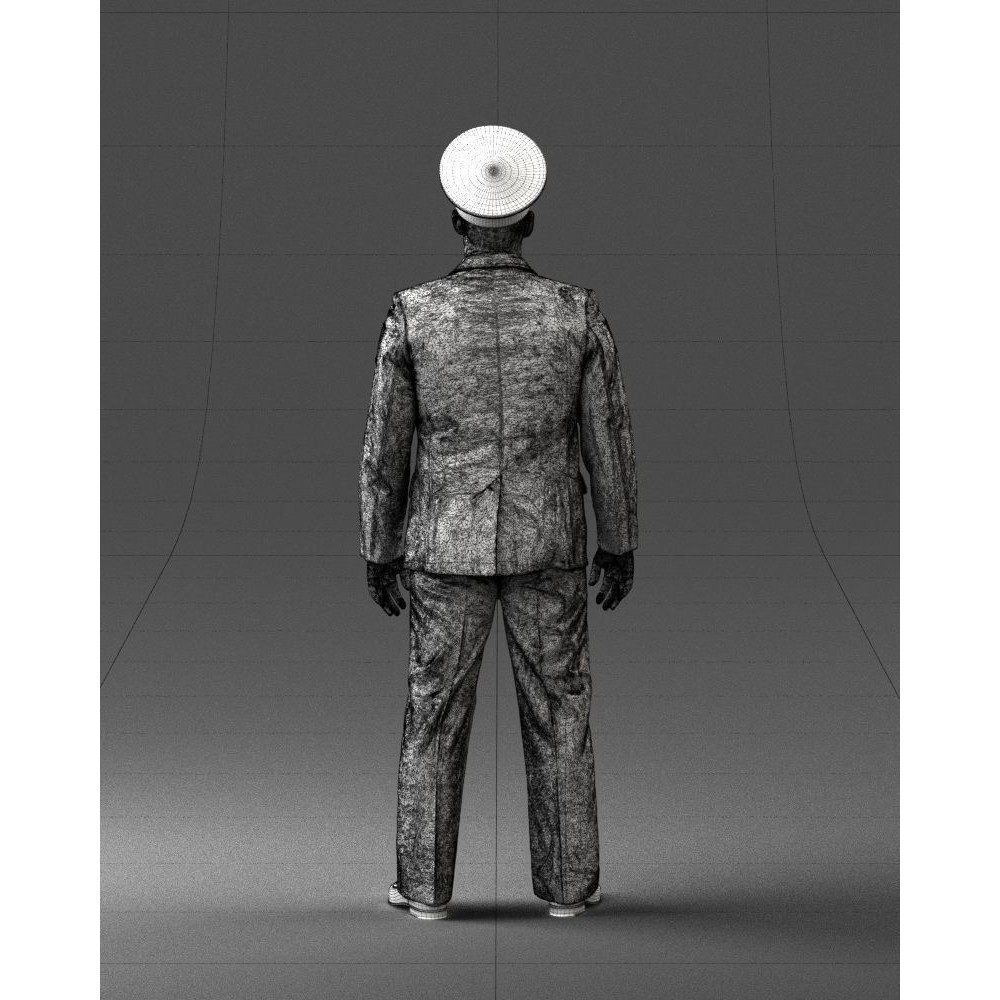 Man in Police Uniform 3D Model – Realistic Character with PBR Textures - View 22