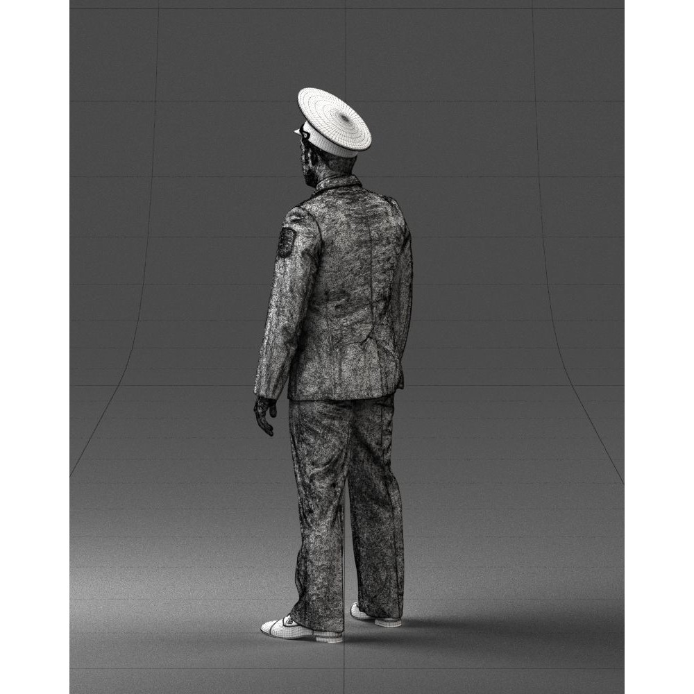 Man in Police Uniform 3D Model – Realistic Character with PBR Textures - View 25