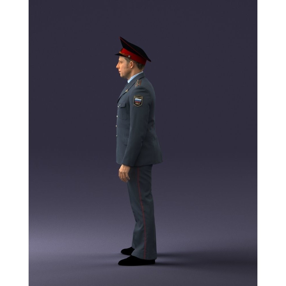 Man in Police Uniform 3D Model – Realistic Character with PBR Textures - View 26