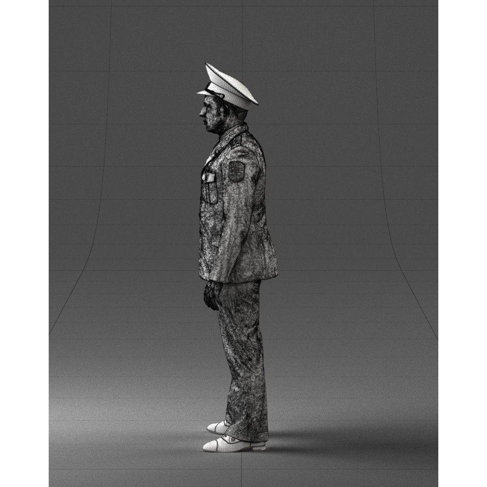 Man in Police Uniform 3D Model – Realistic Character with PBR Textures - View 28
