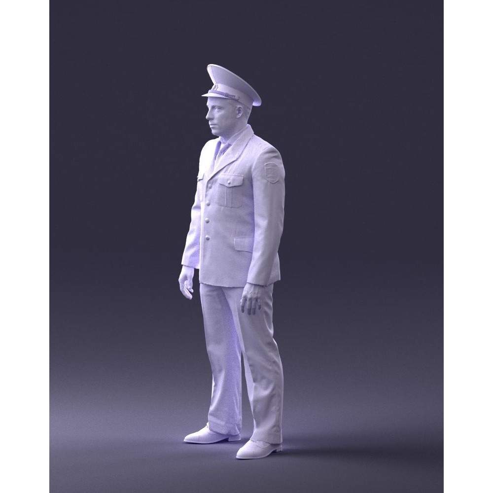 Man in Police Uniform 3D Model – Realistic Character with PBR Textures - View 30