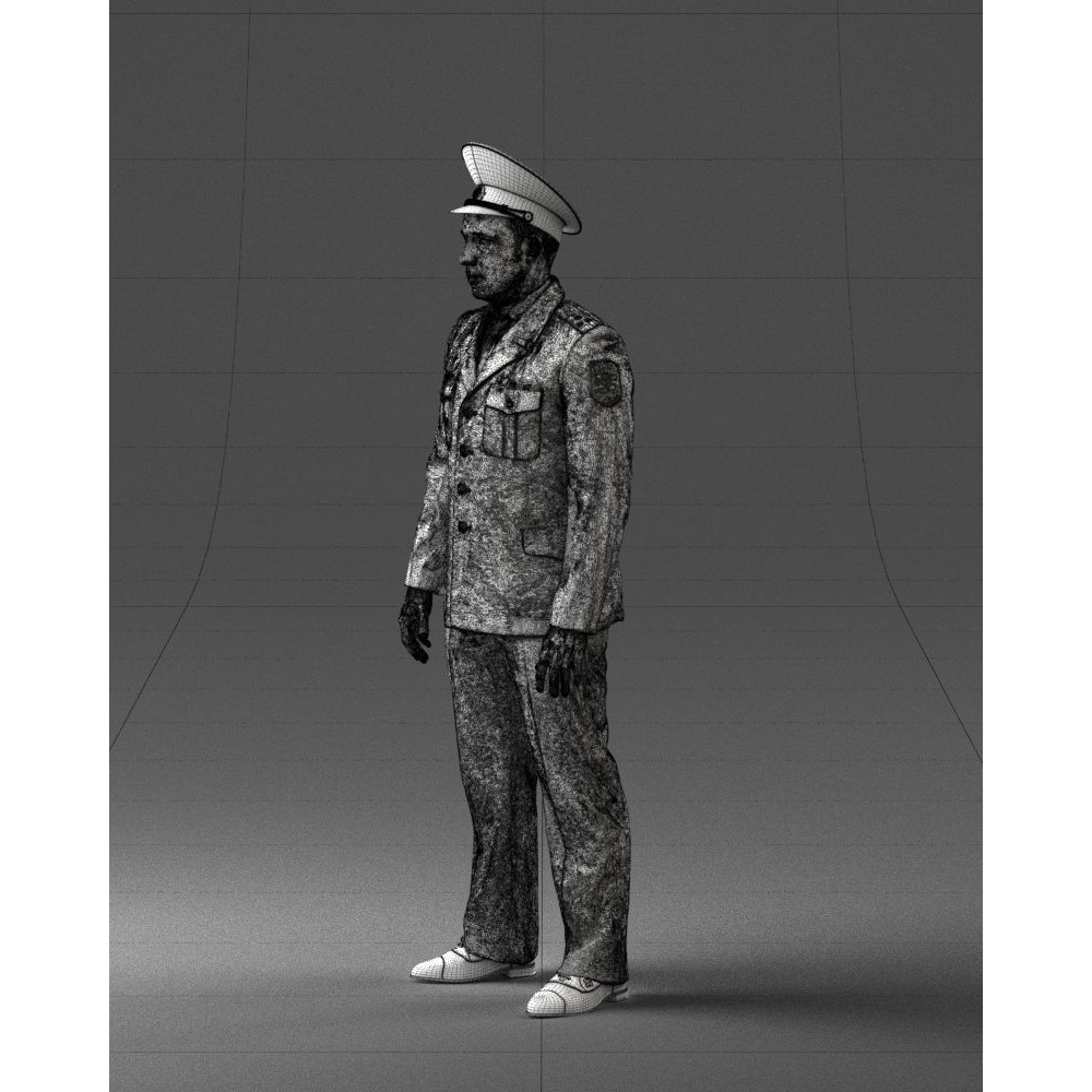 Man in Police Uniform 3D Model – Realistic Character with PBR Textures - View 31