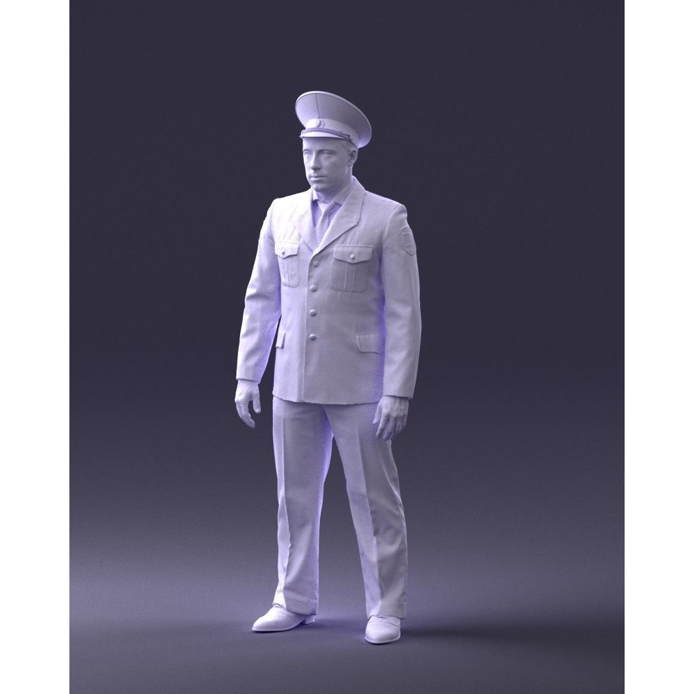Man in Police Uniform 3D Model – Realistic Character with PBR Textures - View 33