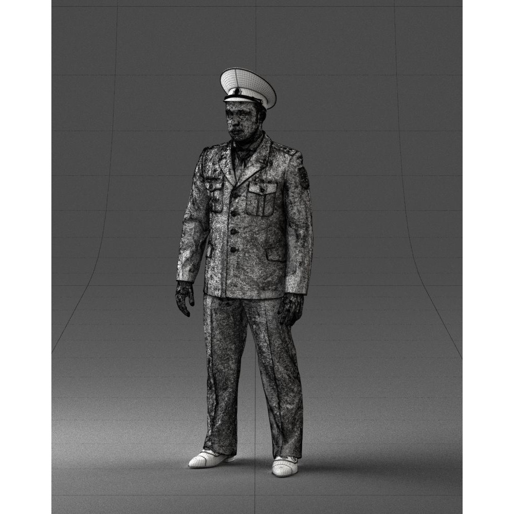 Man in Police Uniform 3D Model – Realistic Character with PBR Textures - View 34
