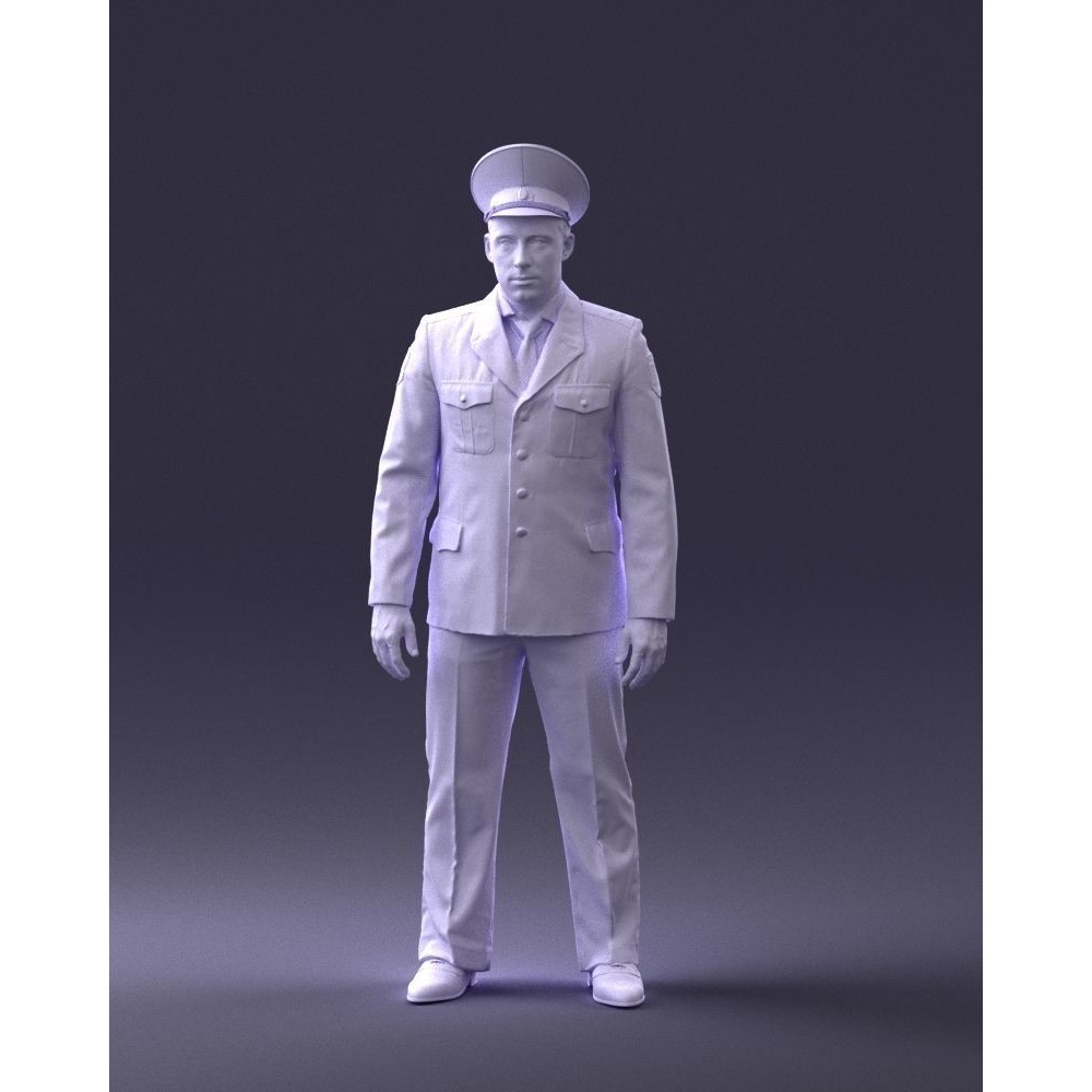 Man in Police Uniform 3D Model – Realistic Character with PBR Textures - View 36