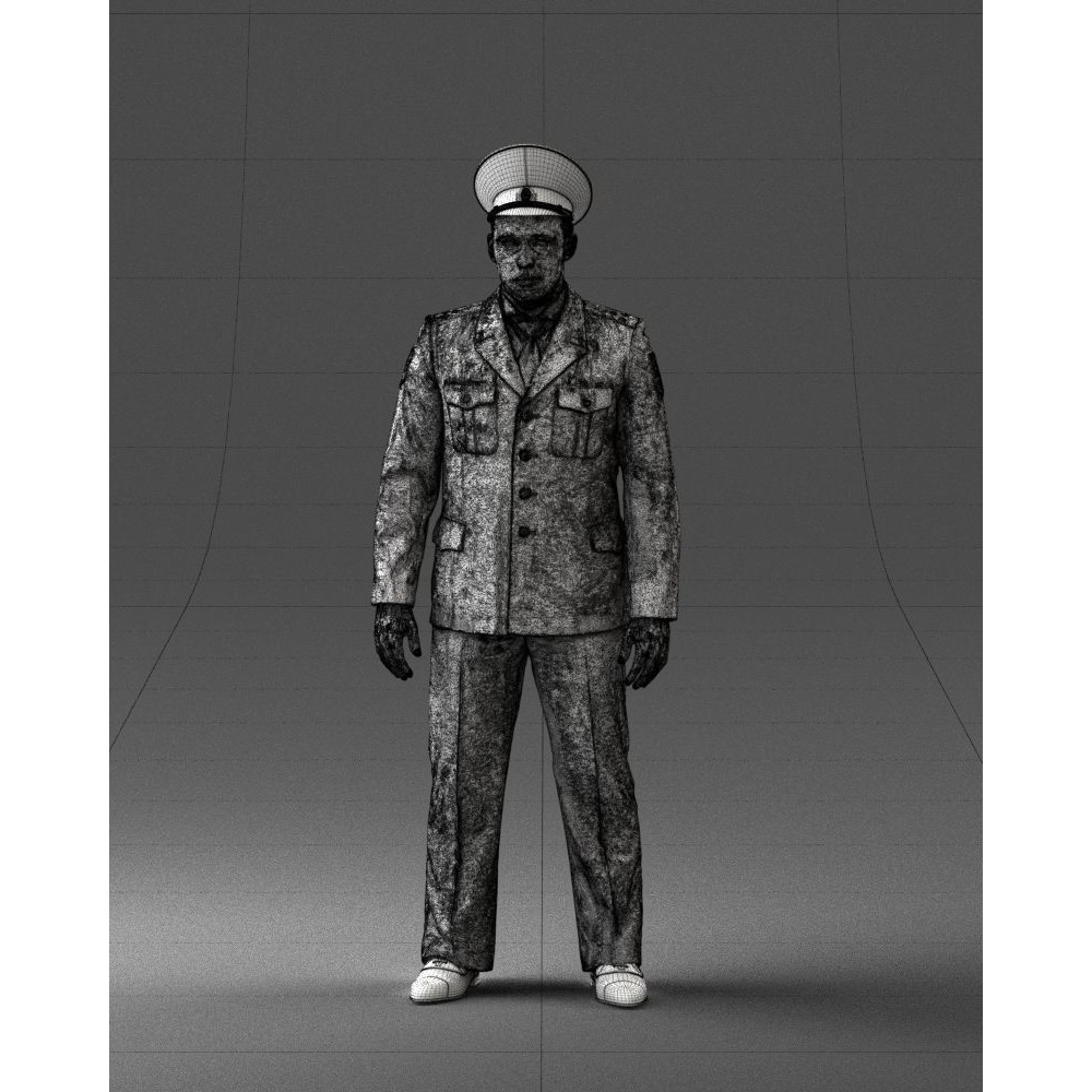 Man in Police Uniform 3D Model – Realistic Character with PBR Textures - View 37