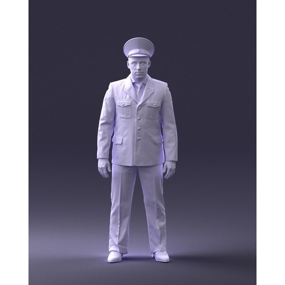 Man in Police Uniform 3D Model – Realistic Character with PBR Textures - View 39
