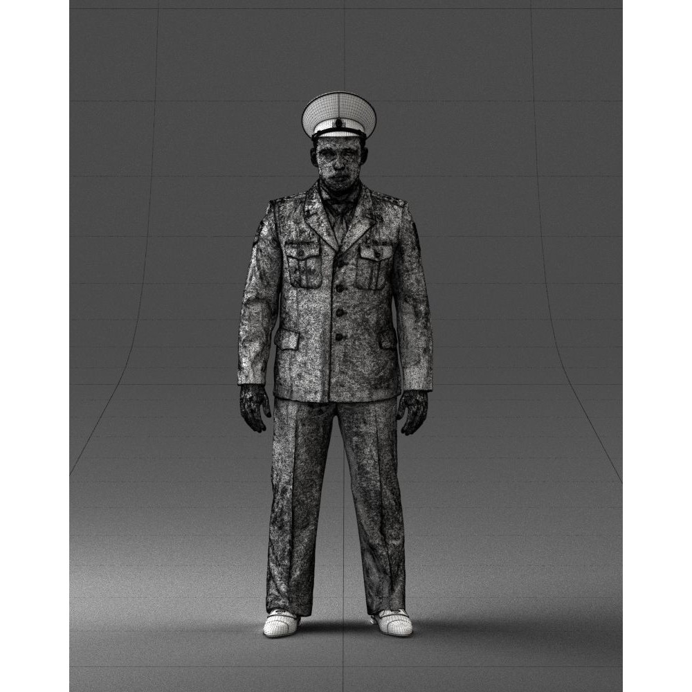 Man in Police Uniform 3D Model – Realistic Character with PBR Textures - View 4