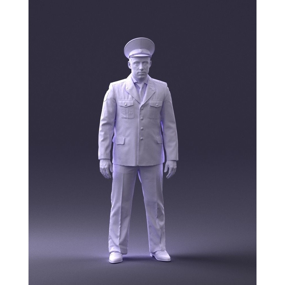 Man in Police Uniform 3D Model – Realistic Character with PBR Textures - View 6