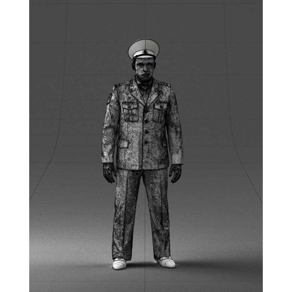 Man in Police Uniform 3D Model – Realistic Character with PBR Textures - View 7