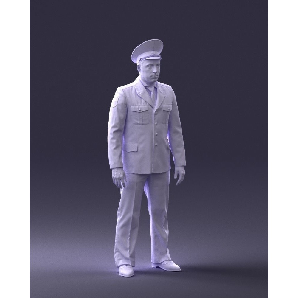 Man in Police Uniform 3D Model – Realistic Character with PBR Textures - View 9