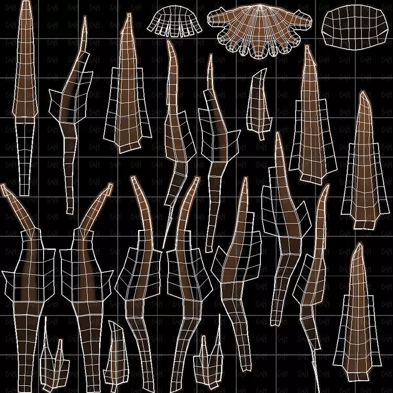 Base Hair 3D Model – Low Poly Cartoon Hairstyle for Animation