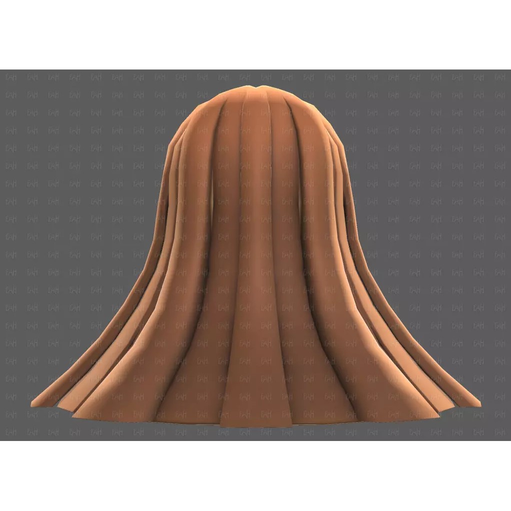 Base Hair 3D Model – Low Poly Cartoon Hairstyle for Animation - View 23