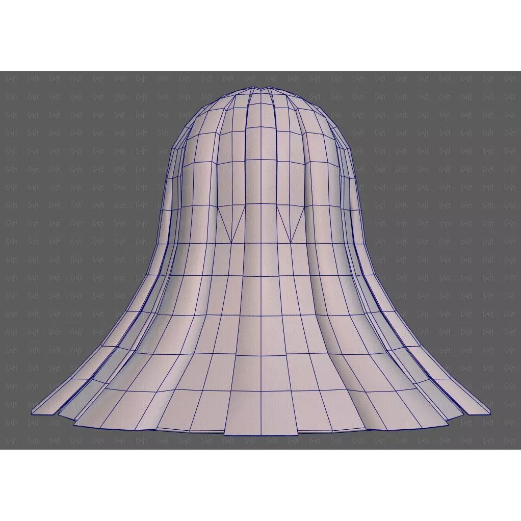 Base Hair 3D Model – Low Poly Cartoon Hairstyle for Animation - View 31