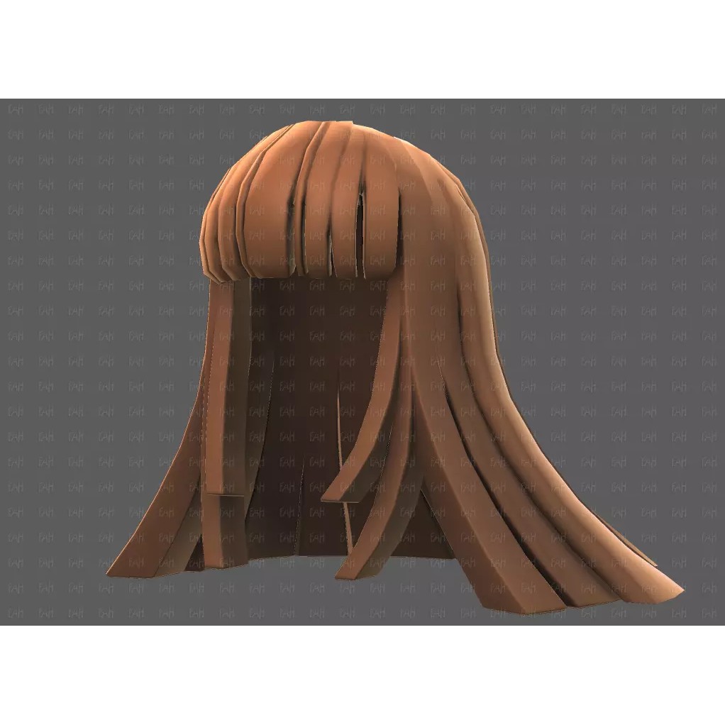 Base Hair 3D Model – Low Poly Cartoon Hairstyle for Animation - View 41