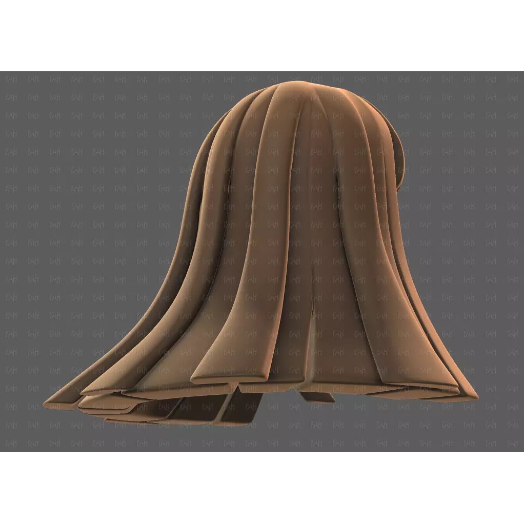 Base Hair 3D Model – Low Poly Cartoon Hairstyle for Animation - View 43