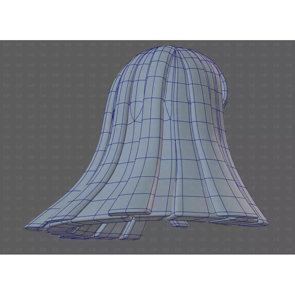 Base Hair 3D Model – Low Poly Cartoon Hairstyle for Animation - View 44