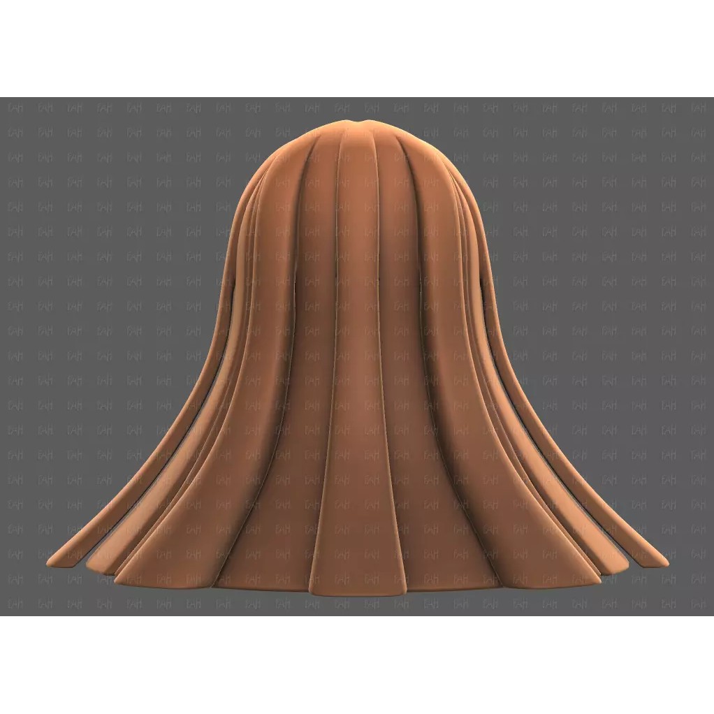 Base Hair 3D Model – Low Poly Cartoon Hairstyle for Animation - View 7