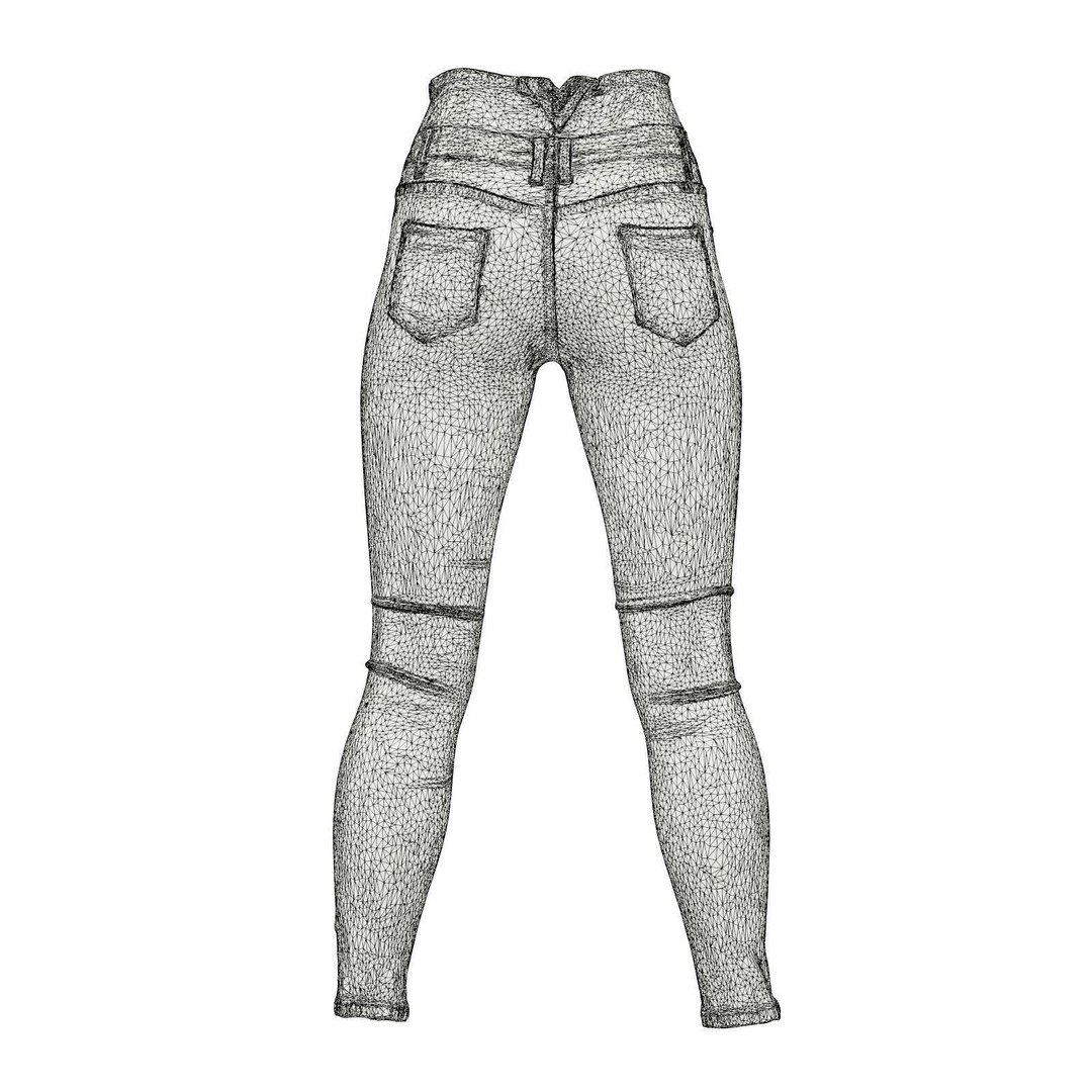 Stretchy Jeans 3D Model – Photorealistic PBR Clothing, FBX, OBJ - View 11