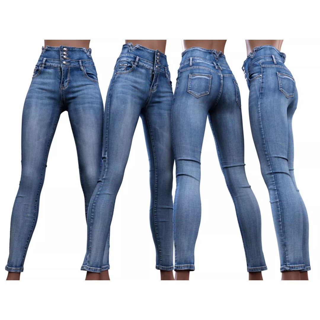 Stretchy Jeans 3D Model – Photorealistic PBR Clothing, FBX, OBJ - View 2