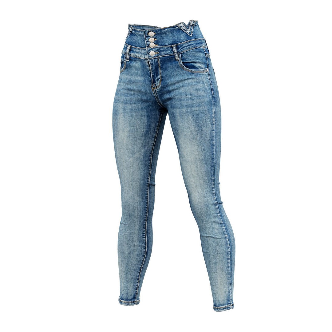 Stretchy Jeans 3D Model – Photorealistic PBR Clothing, FBX, OBJ - View 4