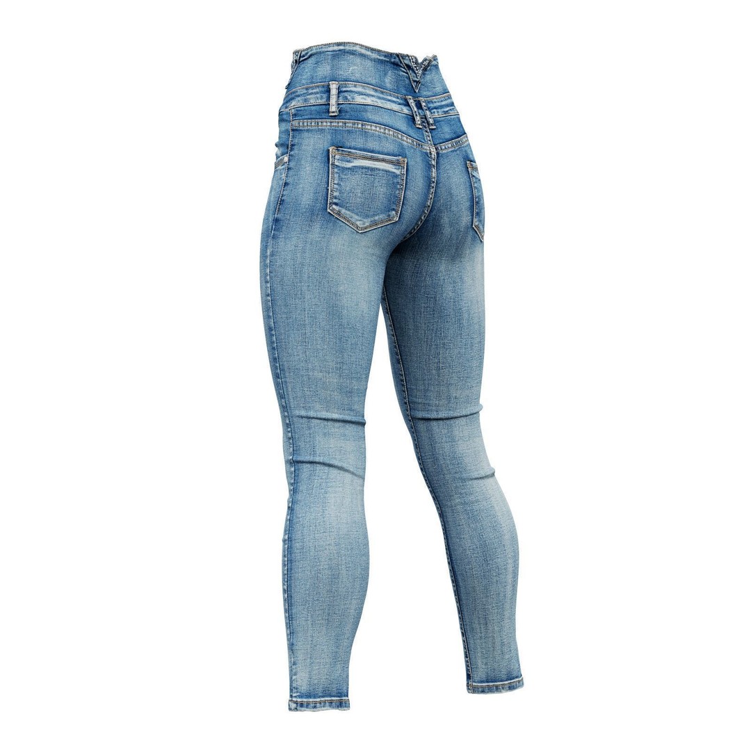 Stretchy Jeans 3D Model – Photorealistic PBR Clothing, FBX, OBJ - View 7