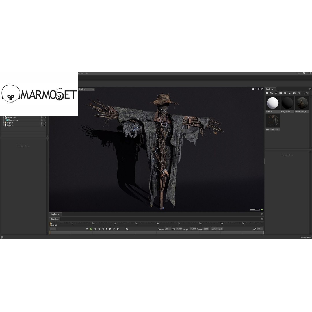 Scarecrow 3D Model – Low Poly Game Asset, PBR Textures, FBX - View 10