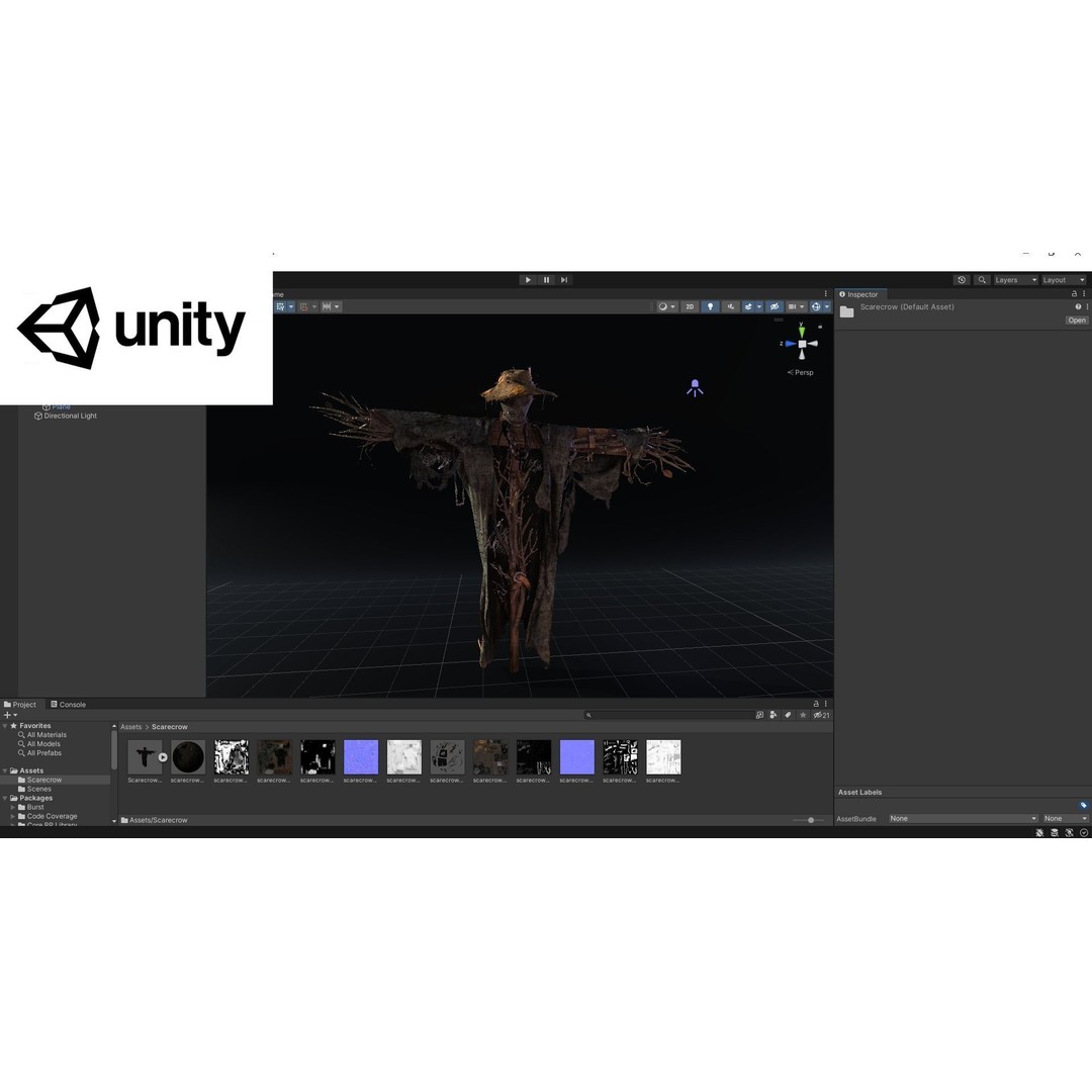 Scarecrow 3D Model – Low Poly Game Asset, PBR Textures, FBX - View 8