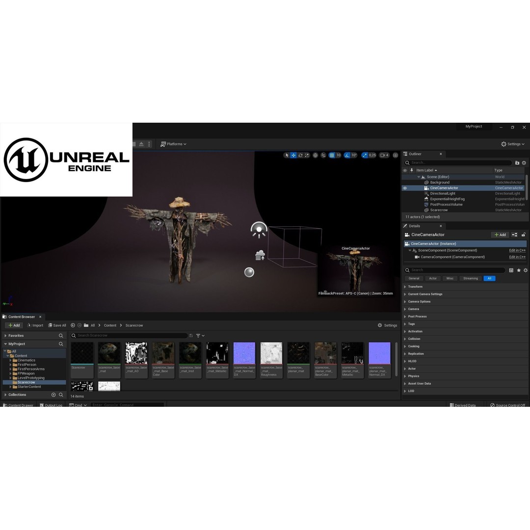 Scarecrow 3D Model – Low Poly Game Asset, PBR Textures, FBX - View 9